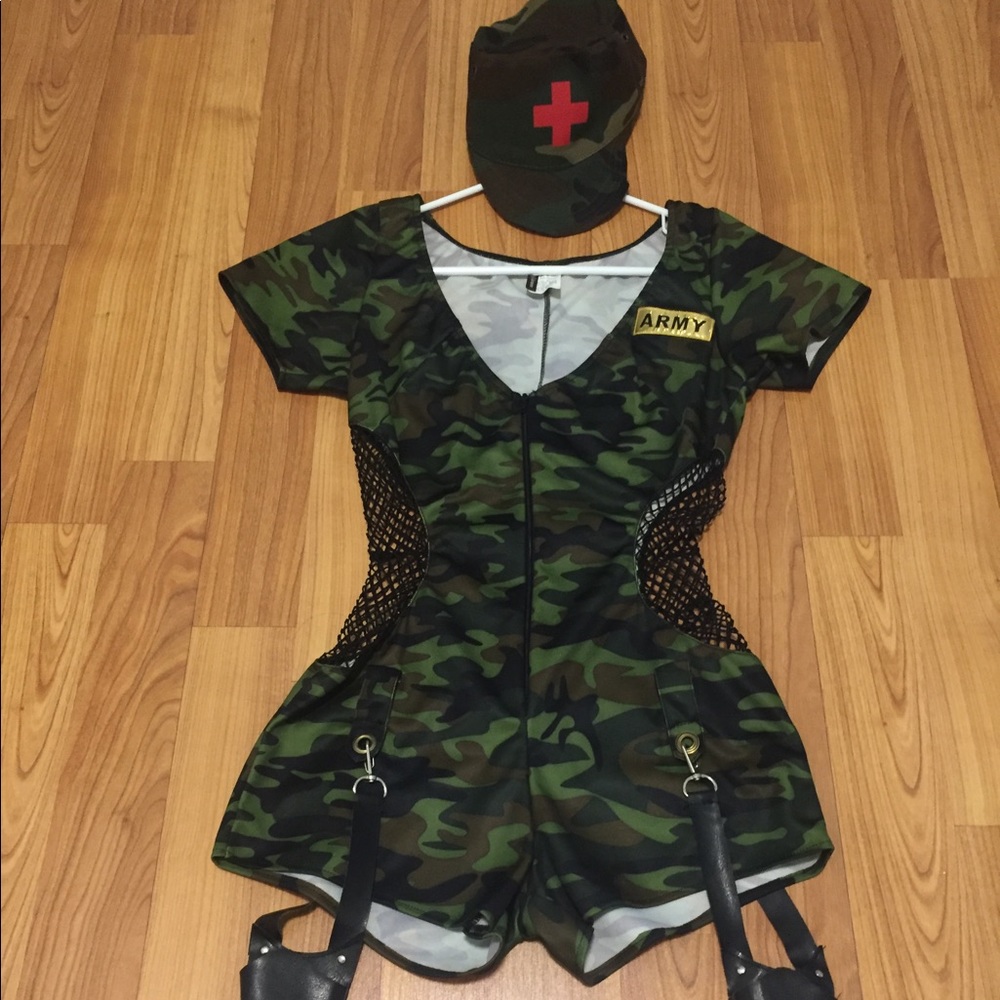 Sexy Army Camo Romper Costume